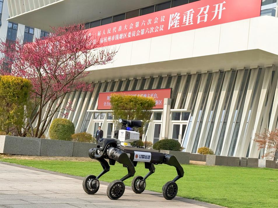 钱塘两会启幕，具微四足机器人“上岗”巡逻执勤